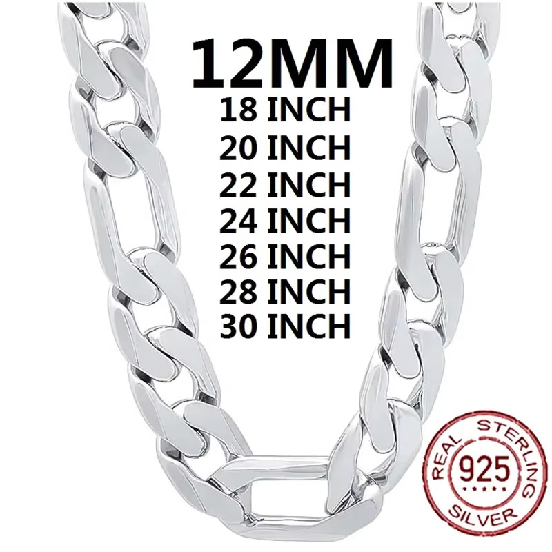 Cuban Link Chain 12Mm - Colar de prata de lei 925