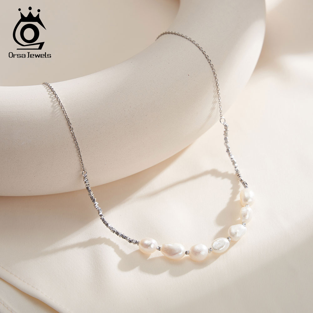 Pearl Choker Necklace Vintage - Orsa jóias vintage 925 prata esterlina