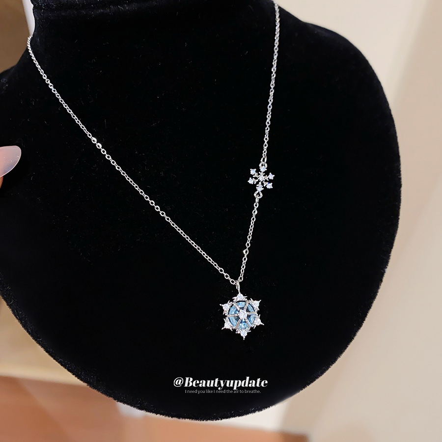 Layered Pendant Necklace Aesthetic - Colar com pingente de floco de