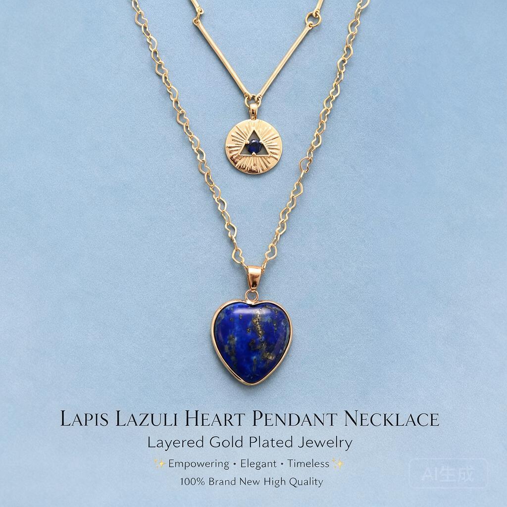 Layered Pendant Necklace Aesthetic - Colares em camadas com pingente de
