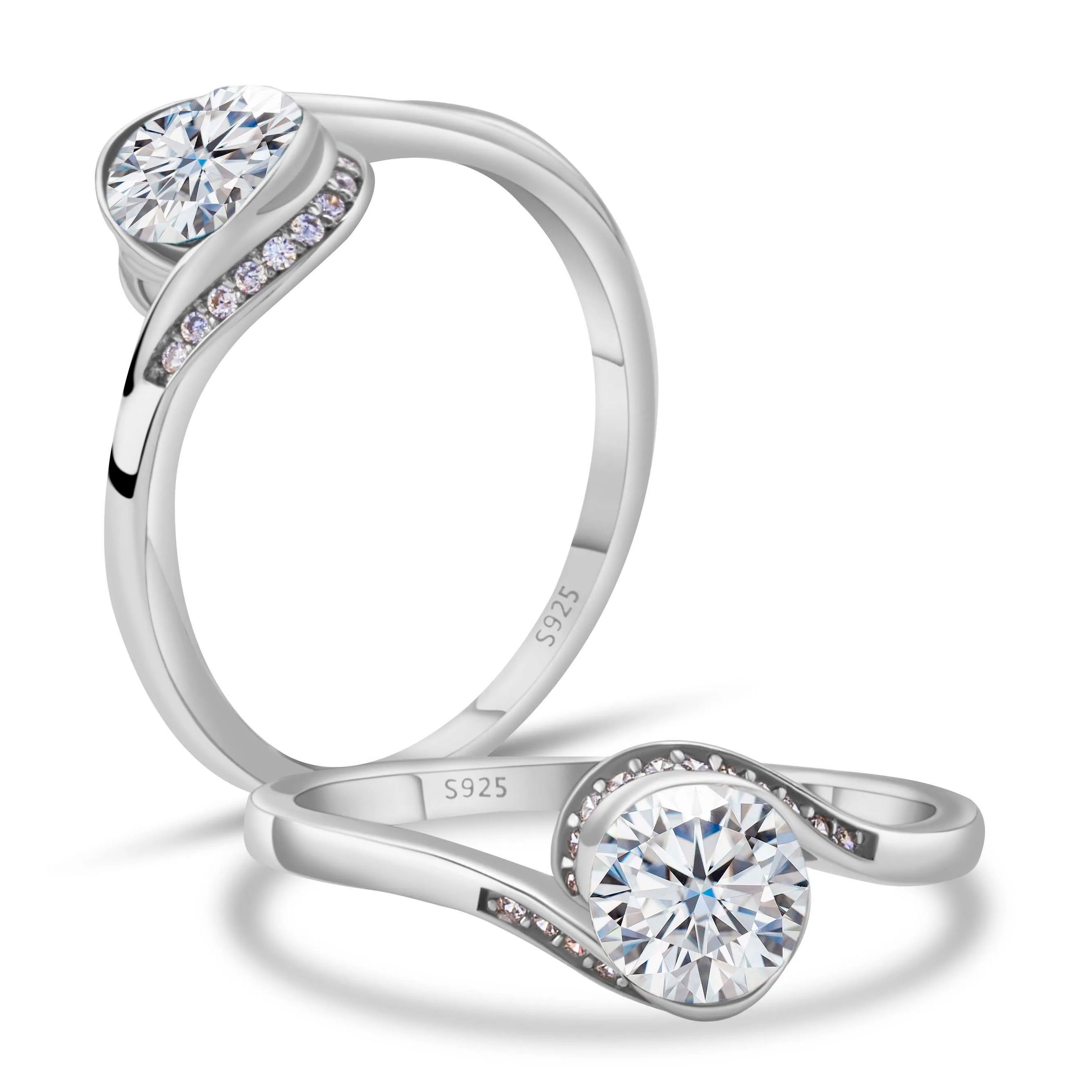 Moissanite Engagement Ring 1 Carat - Anel de Noivado Feminino de Moissanite