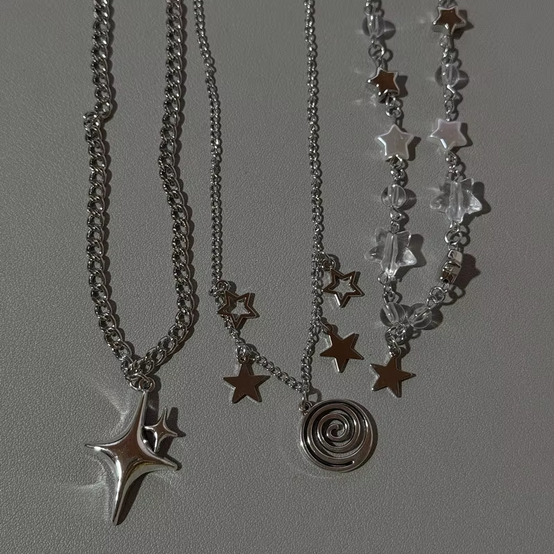 Colar com pingente de estrela  - Layered Pendant Necklace Aesthetic avaliação e preço