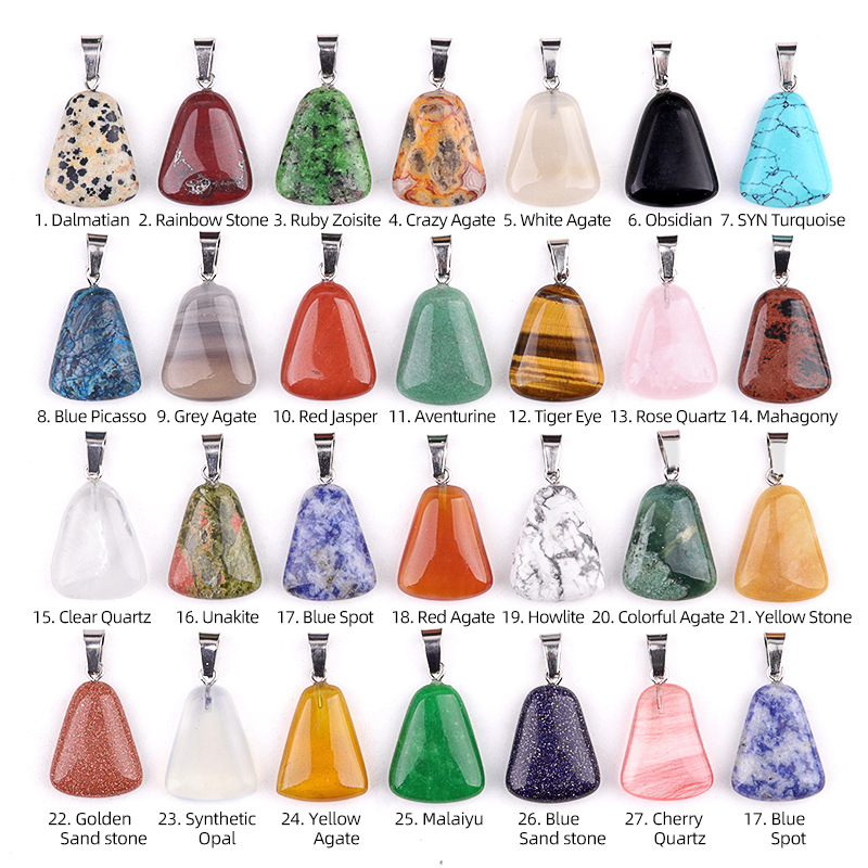 20 pçs/saco escultura cristal  - Crystal Pendant Necklace Natural Stone avaliação e preço
