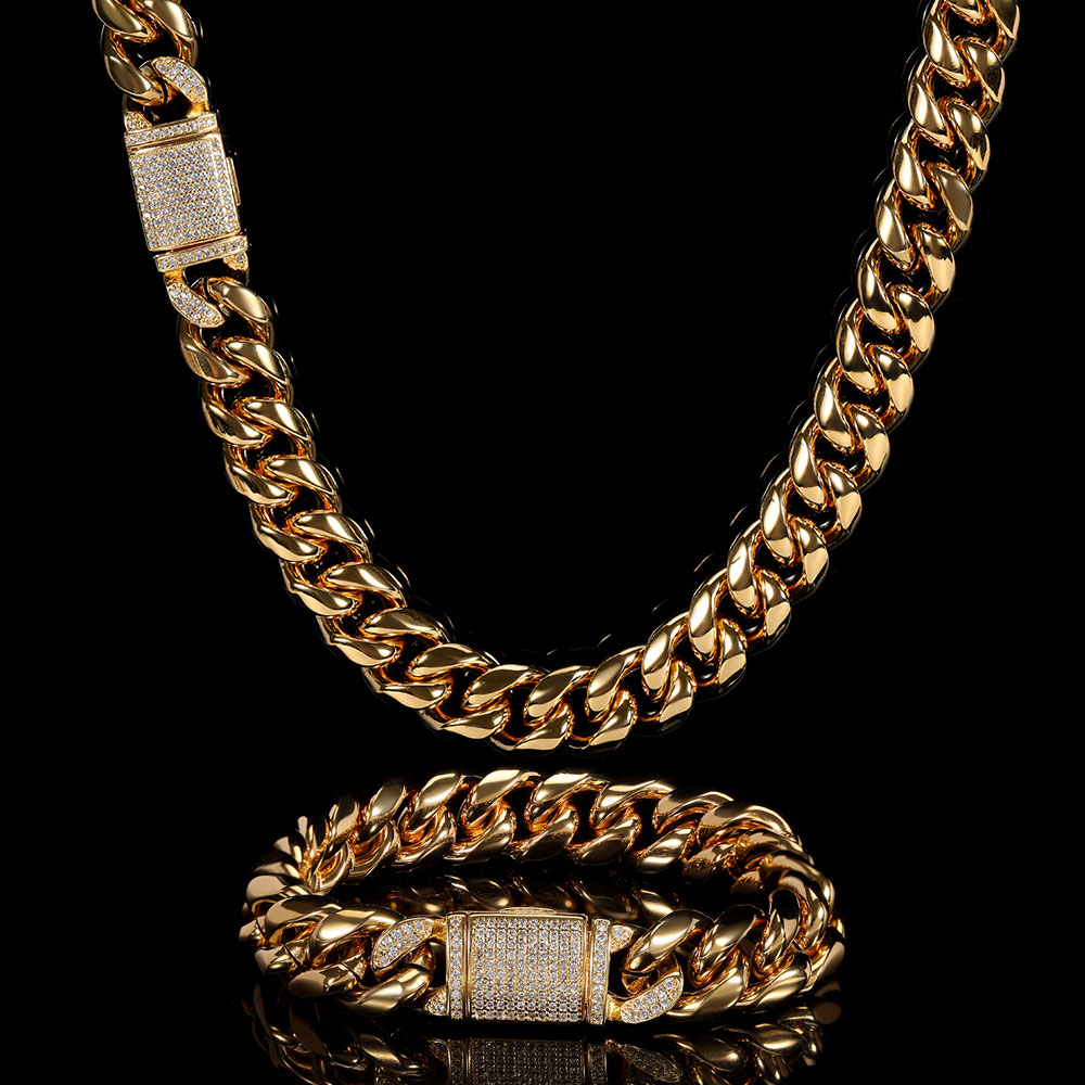 Colar de corrente cubana mascu - Cuban Link Chain 12Mm avaliação e preço