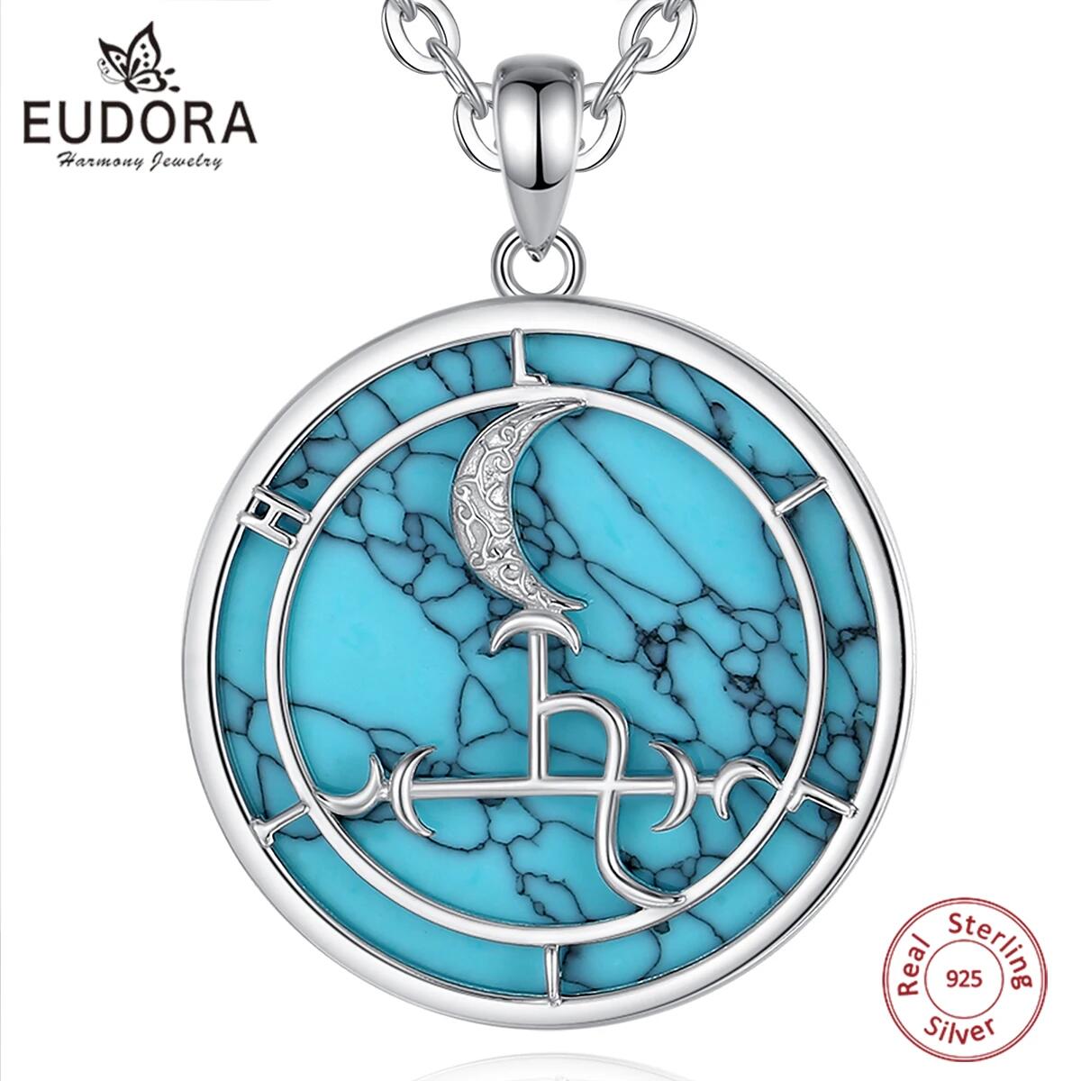 Eudora Lilith Colar Lua para H - 925 Sterling Silver Chain Necklace Men avaliação e preço