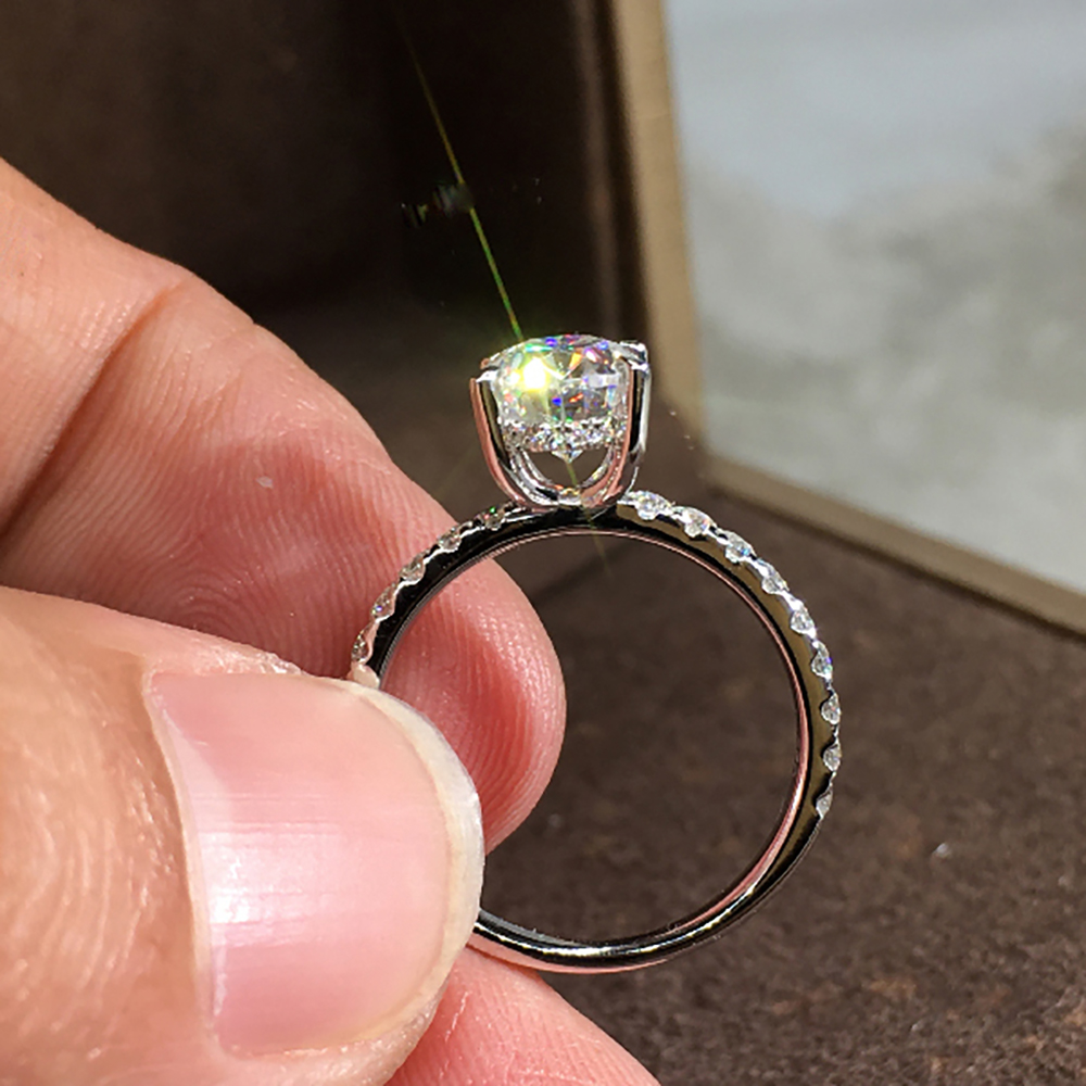 Anel de Noivado e Aniversário  - Moissanite Engagement Ring 1 Carat avaliação e preço