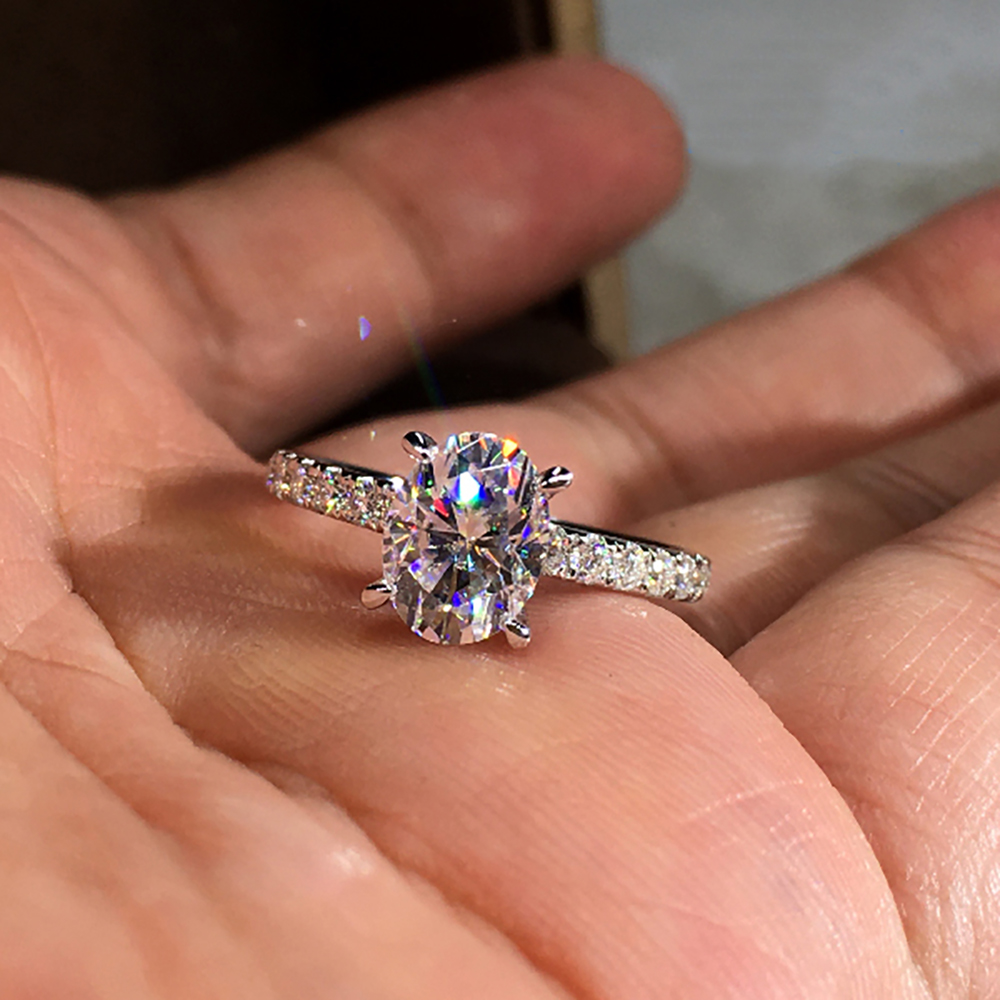 Anel de Noivado e Aniversário  - Moissanite Engagement Ring 1 Carat avaliação e preço