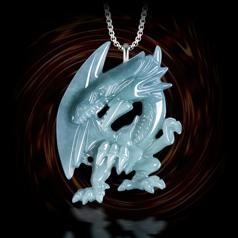 Azul myanmar jadeite dragão pi - Necklaces avaliação e preço