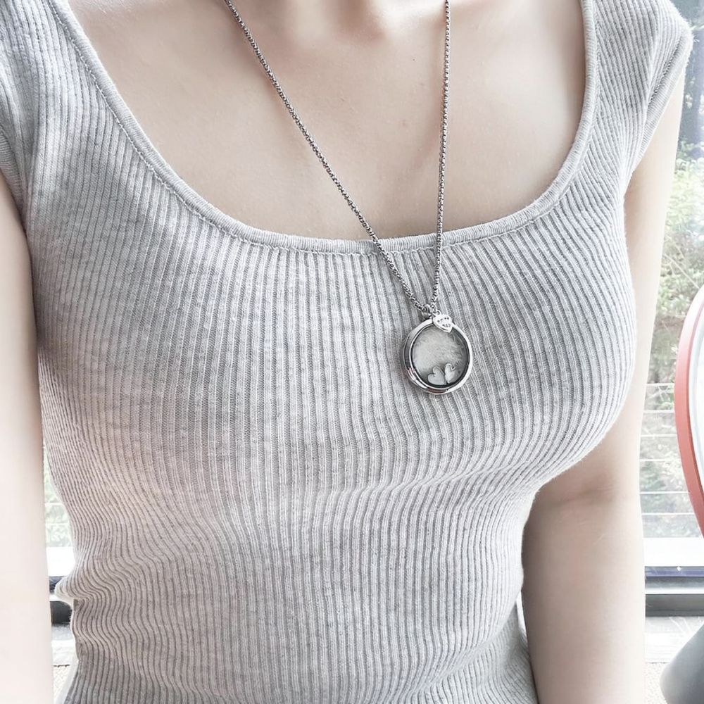 Colar de aço inoxidável com pi - Heart Locket Necklace Photo avaliação e preço