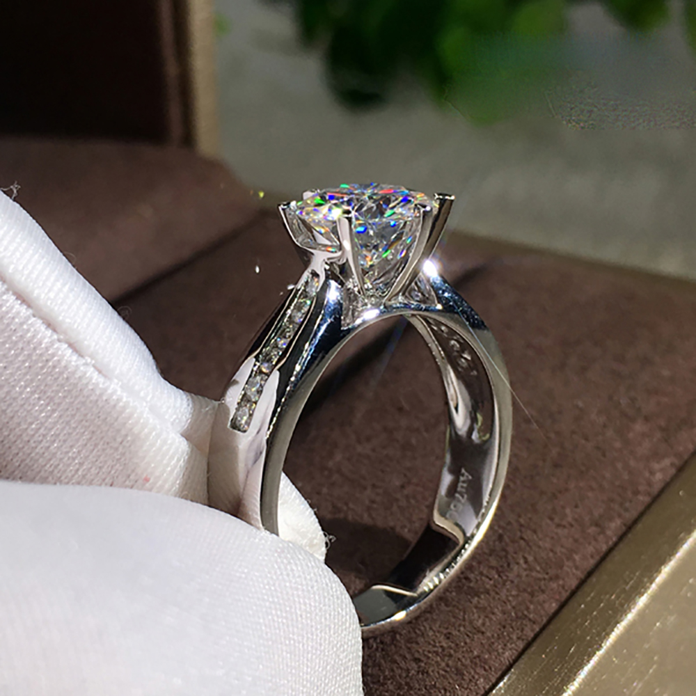 Personalizado sólido 14k au585 - Moissanite Engagement Ring 1 Carat avaliação e preço