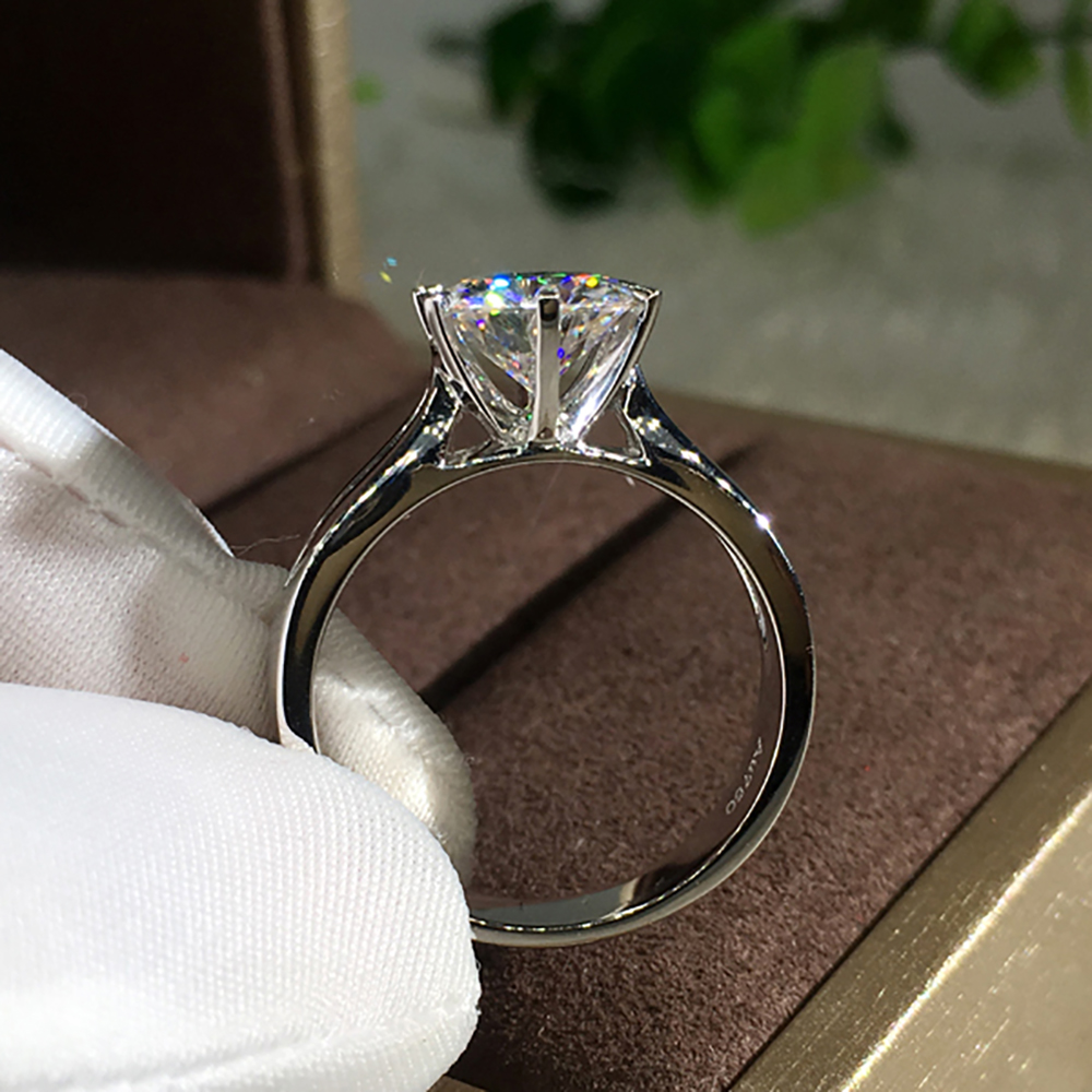 Personalizado sólido 14k au585 - Moissanite Engagement Ring 1 Carat avaliação e preço