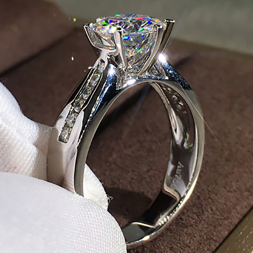 Personalizado sólido 14k au585 - Moissanite Engagement Ring 1 Carat avaliação e preço