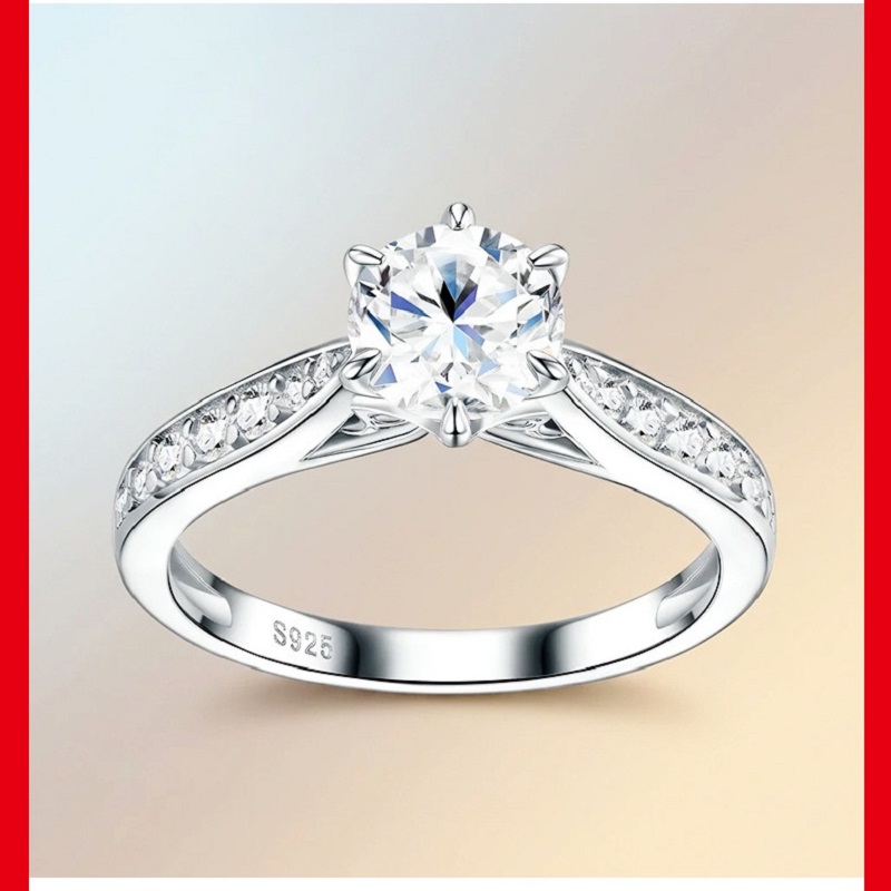 Anel feminino de luxo Apaison  - Moissanite Engagement Ring 1 Carat avaliação e preço
