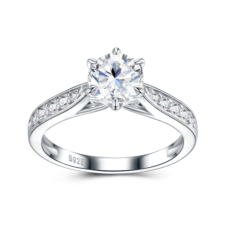 Anel feminino de luxo Apaison  - Moissanite Engagement Ring 1 Carat avaliação e preço