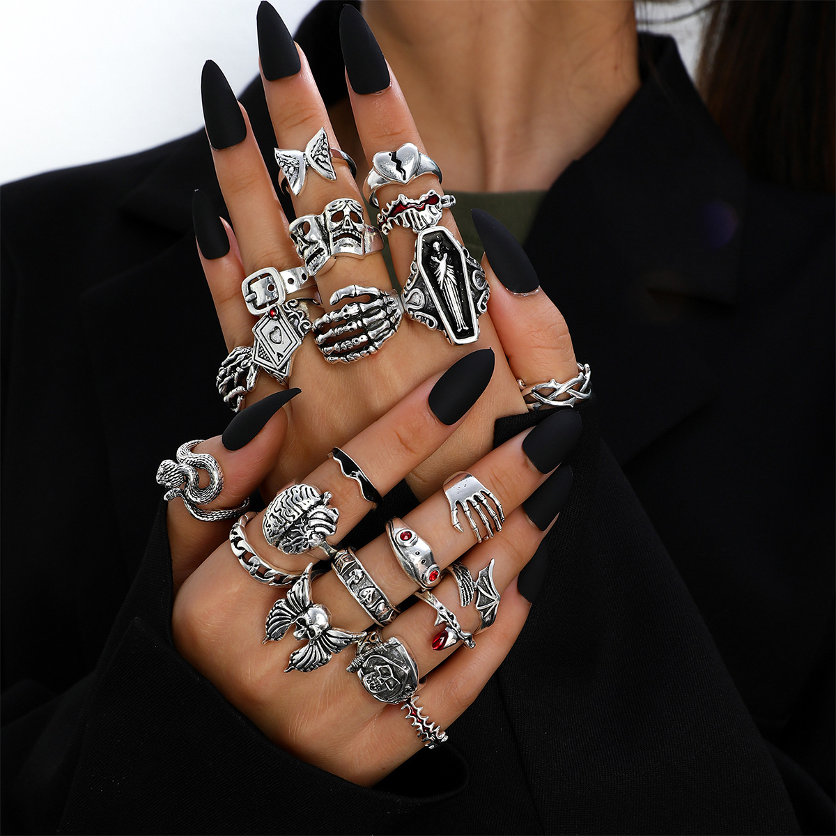 Conjunto de 23 anéis geométric - Vintage Punk Knuckle Rings Set avaliação e preço