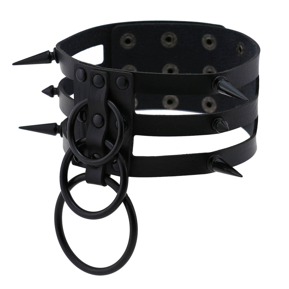 Colar Gargantilha de Couro com - Goth Punk Spike Choker avaliação e preço