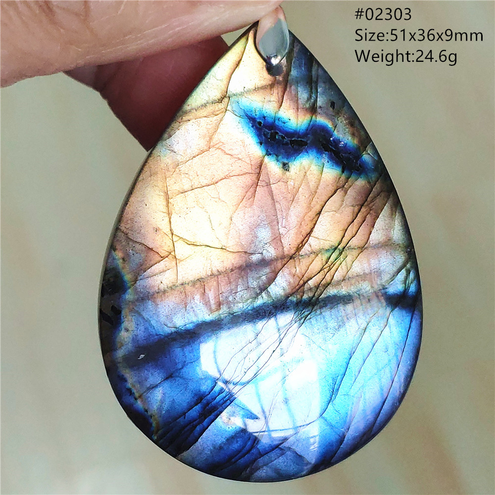 Natural Água Gota Labradorite  - 925 Sterling Silver Chain Necklace Men avaliação e preço
