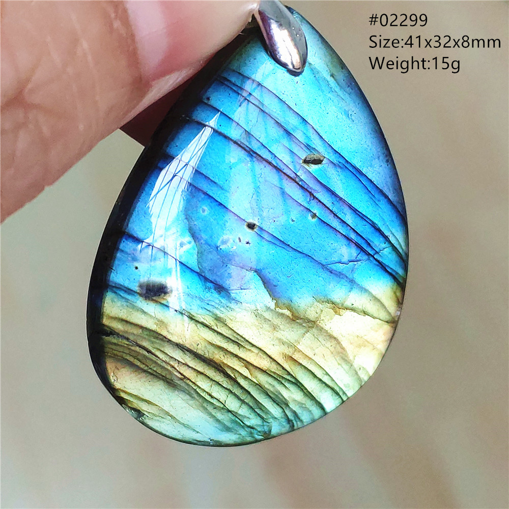 Natural Água Gota Labradorite  - 925 Sterling Silver Chain Necklace Men avaliação e preço