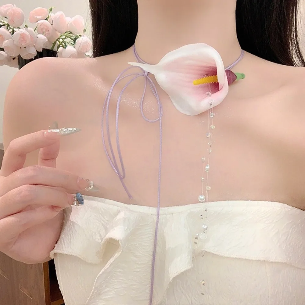 Moda exagerada calla lírio fri - Pearl Choker Necklace Vintage avaliação e preço