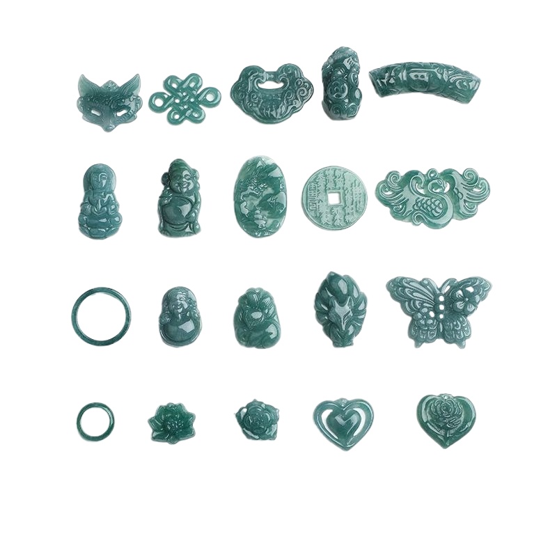 2 peças de jadeíte azul natura - Earrings avaliação e preço
