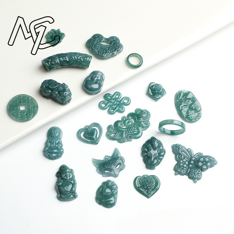 2 peças de jadeíte azul natura - Earrings avaliação e preço