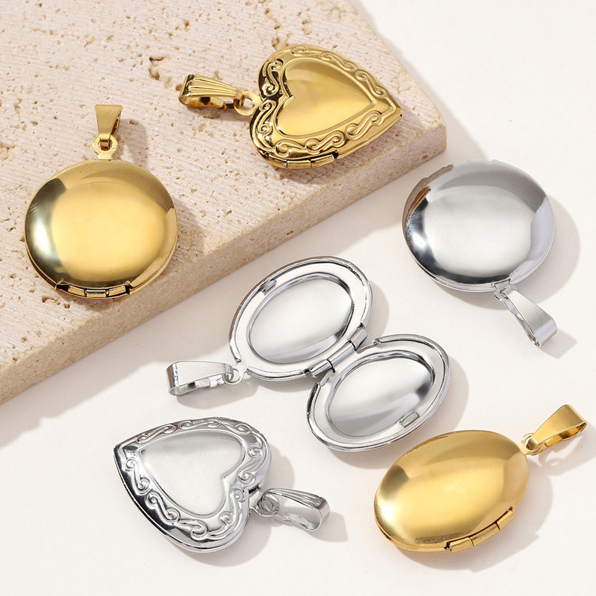 3 peças/lote, venda por grosso - Heart Locket Necklace Photo avaliação e preço