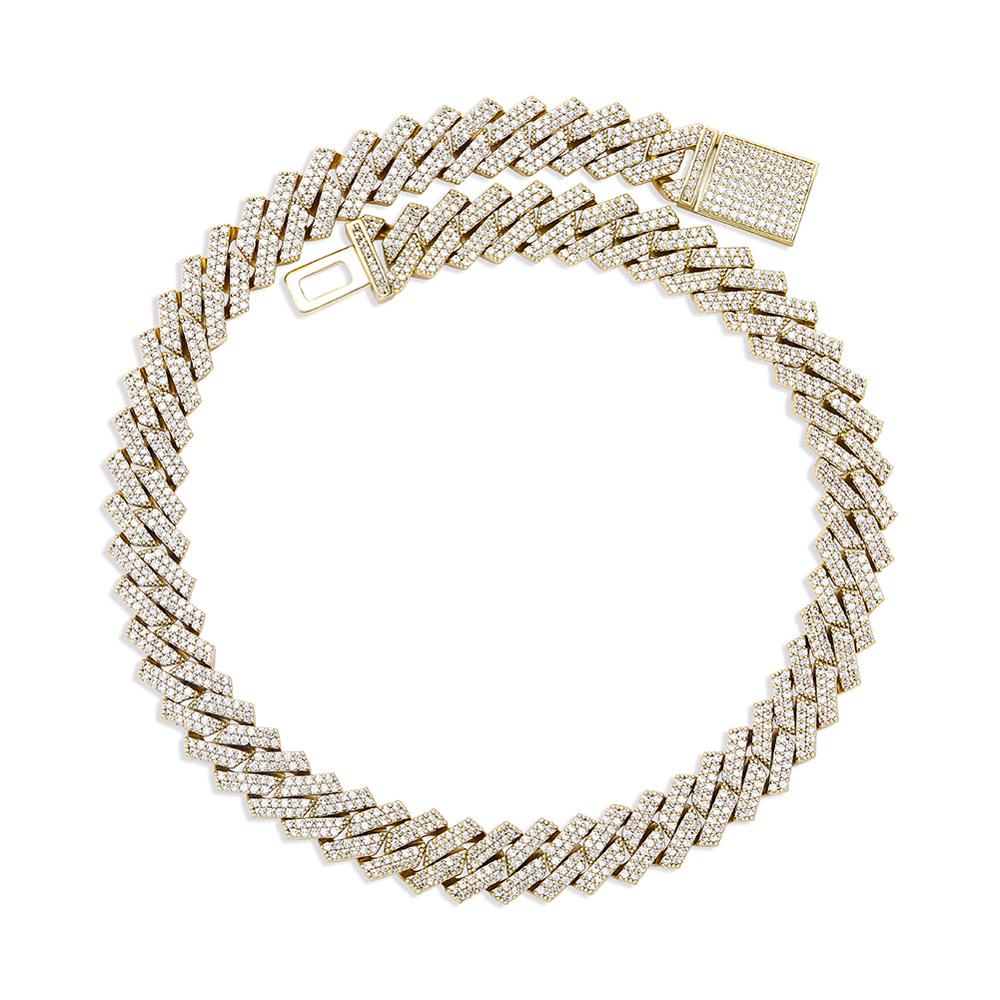 Topgl-colar de zircônia cúbica - Cuban Link Chain 12Mm avaliação e preço