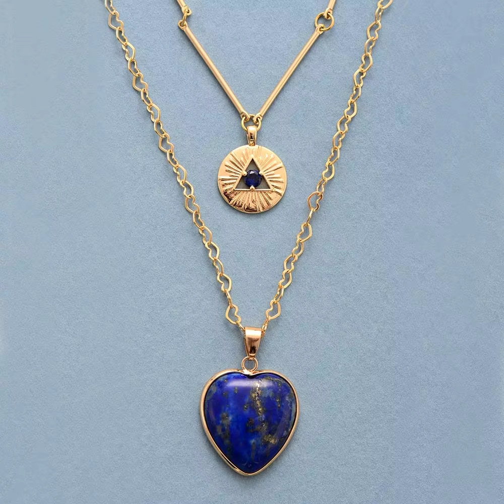 Colares em camadas com pingent - Layered Pendant Necklace Aesthetic avaliação e preço