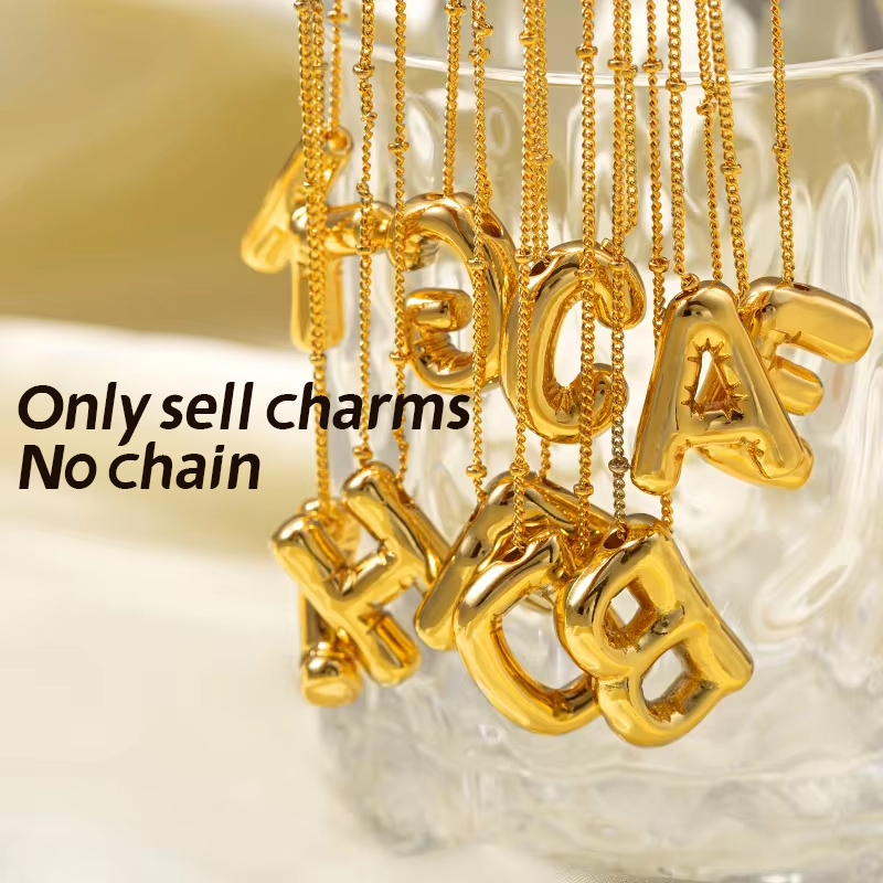 CARLIDANA-Colares de Bolhas de - Initial Letter Necklace 18K Gold avaliação e preço