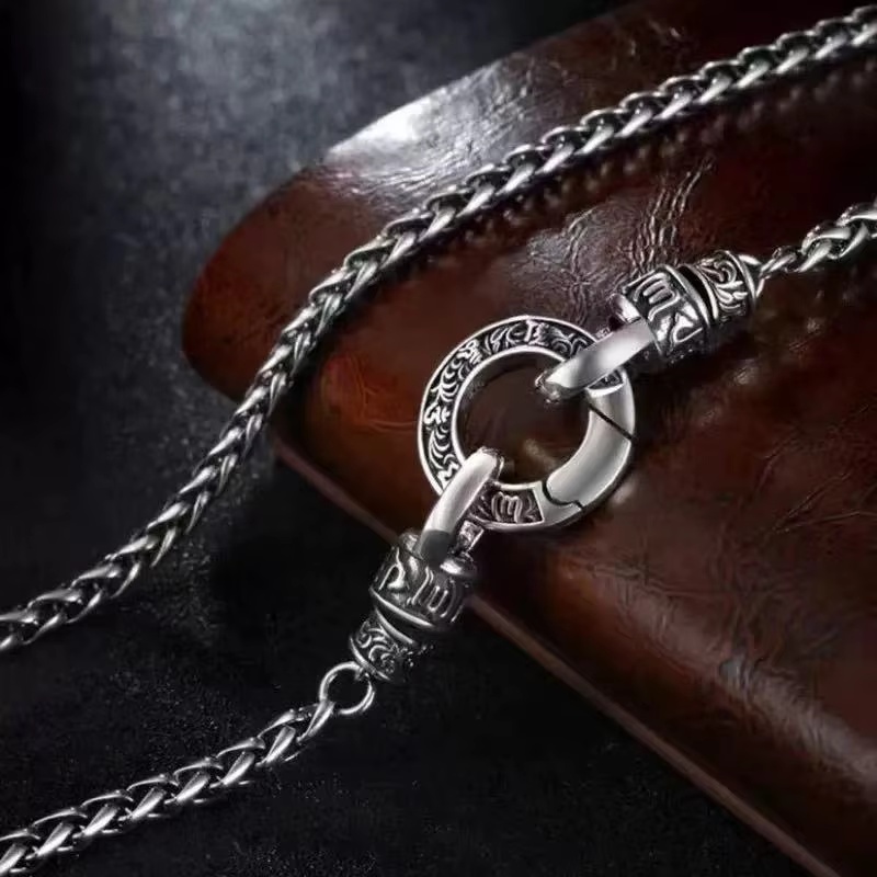 Novo colar de prata 925 com co - 925 Sterling Silver Chain Necklace Men avaliação e preço