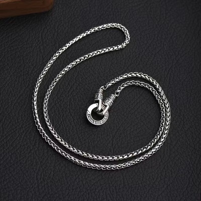 Novo colar de prata 925 com co - 925 Sterling Silver Chain Necklace Men avaliação e preço